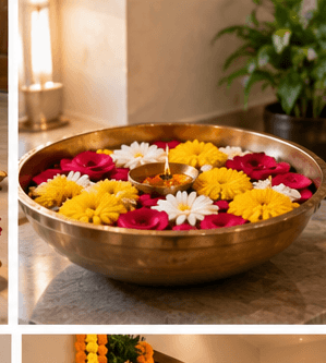 Floating flower bowls — Griha Pravesh decoration inspiration